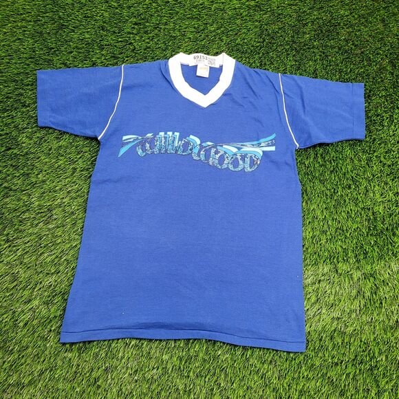 Vintage 80s Sportswear Shirt Small 17x24 Blue - Picture 1 of 12